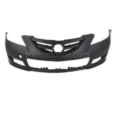 Aftermarket Replacement - BUC-3870FC CAPA 2007-2009 Mazda 3 (with Sport Package) Sport Type Front Bumper Cover Assembly (with Integral Upper Grille) Primed Plastic