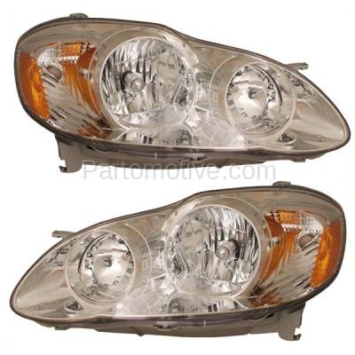 Aftermarket Replacement - HLT-1336LC & HLT-1336RC CAPA 05-08 Corolla CE LE Headlight Headlamp Head Light Lamp Left Right Set PAIR