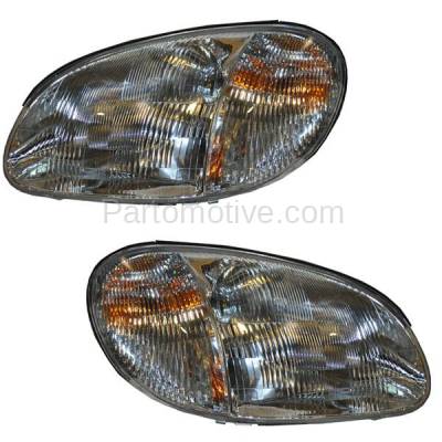 Aftermarket Replacement - HLT-1137L & HLT-1137R Headlight Headlamp Head Light Lamp Left & Right Side Set PAIR For 01-03 Sonata