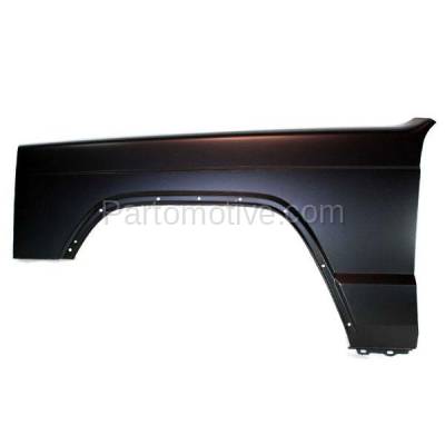Aftermarket Replacement - FDR-1141LC CAPA 1997-2001 Jeep Cherokee Front Fender Quarter Panel (with Fender Flare Holes) without Antenna Hole Primed Steel Left Driver Side