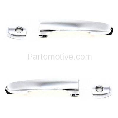 Aftermarket Replacement - DHE-1210U & DHE-1210U Pair of Outside Outer Exterior Chrome Front Door Handle W/Keyhole Left AND Right