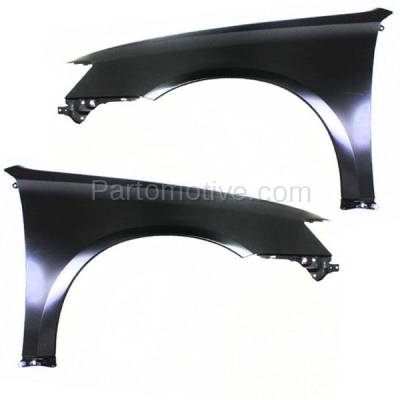 Aftermarket Replacement - FDR-1432LC & FDR-1432RC CAPA 2005-2007 Subaru Legacy (2.5 Liter H4 Engine) Front Fender Quarter Panel (without Molding Holes) Primed Steel SET PAIR Right & Left Side