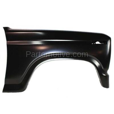 Aftermarket Replacement - FDR-1290RC CAPA 1980-1986 Ford Bronco & F-Series Pickup Truck V6/V8 Front Fender Quarter Panel (without Molding Holes) Primed Steel Right Passenger Side