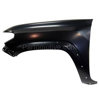 Aftermarket Replacement - FDR-1740L 2016-2020 Toyota Tacoma Pickup Truck (2WD & 4WD) Front Fender (with Wheel Opening Molding Holes) Primed Steel Left Driver Side
