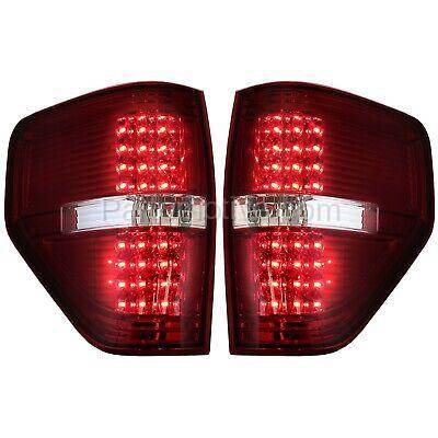 Aftermarket Replacement - KV-STYFD0914TL2 Tail Light For 2009-2014 Ford F-150 Set of 2 LH and RH Smoke and Red Lens