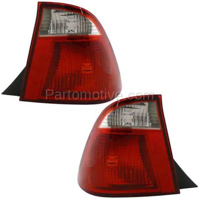Aftermarket Auto Parts - TLT-1210LC & TLT-1210RC CAPA 2005-2007 Ford Focus (Sedan 4-Door) Rear Taillight Taillamp Assembly Lens & Housing without Bulb PAIR SET Left & Right Side