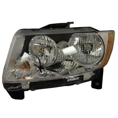 Aftermarket Replacement - LKQ-CH2502224OE 11-13 Grand Cherokee Headlight Headlamp Halogen Head Light Lamp Left Driver Side