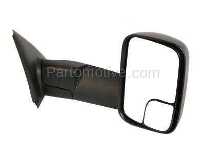 Aftermarket Replacement - LKQ-CH1321227OE 2002-2008 Dodge Ram 1500 & 2003-2009 Ram 2500, 3500 Truck Flip-Up Tow Mirror Manual, Manual Folding Textured Black Right Passenger Side
