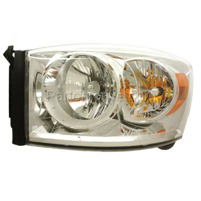 Aftermarket Replacement - LKQ-CH2502180OE Ram Pickup Truck Headlight Headlamp Chrome Head Light Lamp Left Driver Side DOT