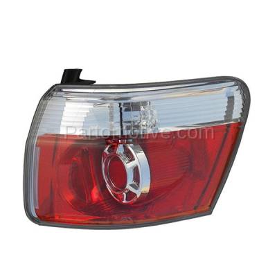 Aftermarket Replacement - LKQ-GM2801216R 2007-2012 GMC Acadia 3.6L Outer Body Mounted Taillight Rear Brake Light Halogen (with Bulb) Red Clear Lens & Housing Right Passenger Side