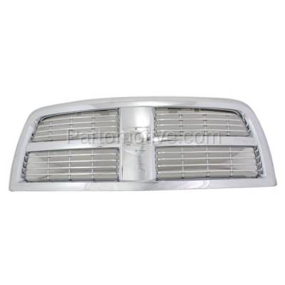 Aftermarket Replacement - LKQ-CH1200335OE 2010-2012 Dodge Ram 2500 3500 Pickup Truck Front Center Face Bar Grille Assembly Chrome Frame Shell & Insert Plastic without Emblem