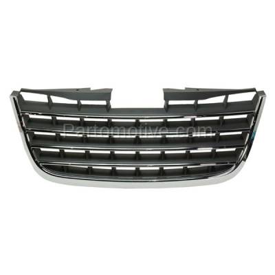 Aftermarket Replacement - LKQ-CH1200309OE 2008-2010 Chrysler Town & Country (Limited, Touring, Walter P. Chrysler Signature Series) Front Grille Assembly Chrome Shell Gray Insert Plastic