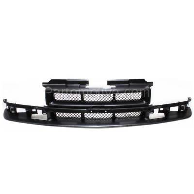 Aftermarket Replacement - LKQ-GM1200418OE 1998-2005 Chevrolet Blazer & 1998-2004 S10 Pickup Truck (2.2L & 4.3L Engine) Front Center Grille Assembly Black Shell & Mesh Insert Plastic