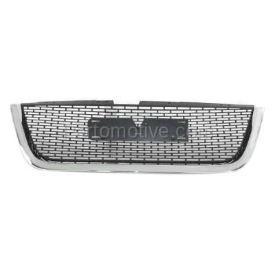 Aftermarket Replacement - LKQ-GM1200585OE 2007-2012 GMC Acadia (excluding Denali Model) Front Center Grille Assembly Chrome Shell with Painted Black Insert Plastic