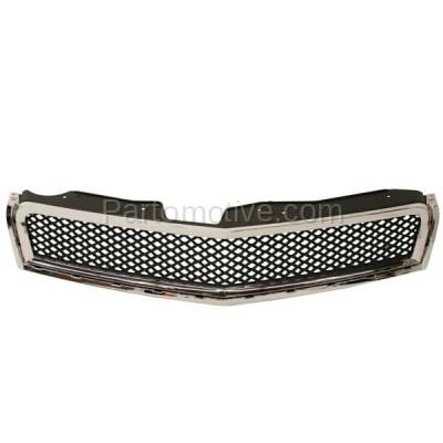 Aftermarket Replacement - LKQ-GM1200615OE 2009-2012 Chevrolet Traverse (3.6 Liter V6 Engine) Front Center Grille Assembly Chrome Shell with Painted Black Insert Plastic