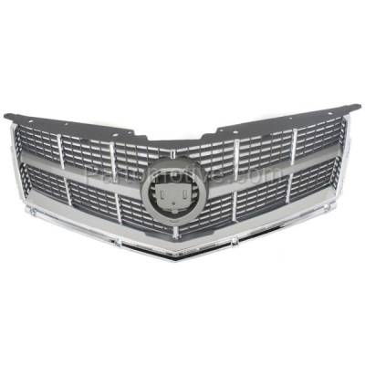Aftermarket Replacement - LKQ-GM1200629OE 2010-2012 Cadillac SRX (For Models without Pre-Collision System) Front Center Face Bar Grille Assembly Gray with Chrome Molding Plastic