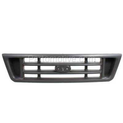 Aftermarket Replacement - GRL-1479C CAPA 2003-2007 Ford E-Series (E150 E250 E350 E450 E550) Front Face Bar Grille Assembly Platinum Gray Shell & Insert Plastic without Emblem