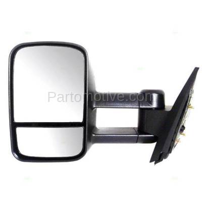 TYC - MIR-1729LT TYC 2007-2014 Chevrolet/GMC Silverado & Sierra, Avalanche, Suburban, Tahoe, Yukon Rear View Telescoping Tow Mirror Black Left Driver Side