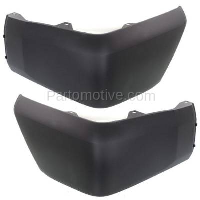 Aftermarket Replacement - BED-1120LC & BED-1120RC CAPA 2014-2019 Toyota Tundra Pickup Truck (Models with Resin Bumper) Rear Bumper Extension End Cap Textured Plastic Set Pair Right & Left Side