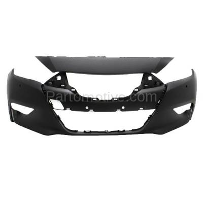 Aftermarket Replacement - BUC-3985FC CAPA 2016-2018 Nissan Maxima (Platinum, S, SL, SV) Front Bumper Cover Assembly (with Park Aid Sensor Holes) Primed Plastic