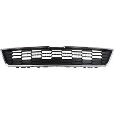 Aftermarket Replacement - GRL-1773C CAPA 2012-2016 Chevrolet Sonic (LS, LT, LTZ) (Models without Dusk Package) Front Center Grille Assembly Textured Gray with Chrome Molding Plastic