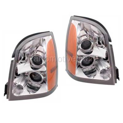 Aftermarket Replacement - HLT-2264LC & HLT-2264RC CAPA 2004-2009 Cadillac SRX (3.6 & 4.6 Liter Engine) Front Composite Headlight Headlamp Halogen Assembly (with Bulbs) SET PAIR Right Passenger & Left Driver Side