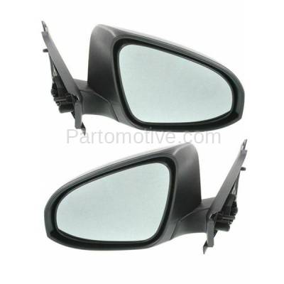 Aftermarket Replacement - MIR-2365AL & MIR-2365AR 2012-2014 Toyota Yaris (Hatchback) (Japan Built) Rear View Mirror Assembly Manual, Manual Folding, Black Textured SET PAIR Left & Right Side