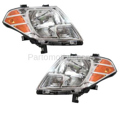 Aftermarket Replacement - HLT-1821L & HLT-1821R Headlight Headlamp Head Light Right Left Side SET PAIR For 09-15 Frontier Truck