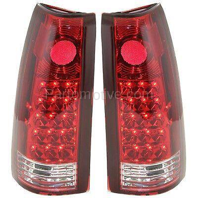 Aftermarket Replacement - KV-STYCV8802TL1 Pair LED Tail Light for 1988-1999 Chevrolet K1500 & 1988-99 C1500 Clear/Red Lens