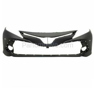 Aftermarket Replacement - BUC-4051FC CAPA 2018-2019 Toyota Camry (L, LE, Hybrid LE) Front Bumper Cover Assembly (without Park Assist Sensor Holes) Primed Plastic