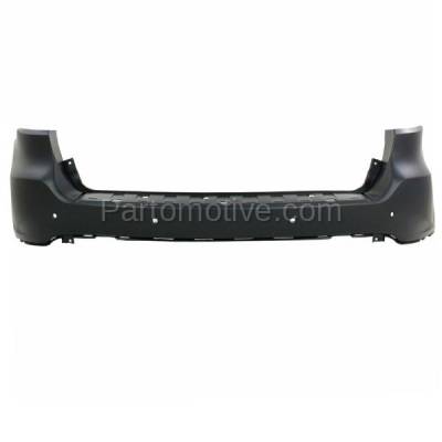 Aftermarket Replacement - BUC-3648RC CAPA 2014 2015 Dodge Durango Rear Upper Bumper Cover Assembly Primed (with Park Assist Sensor Holes) with Blind Spot Sensor Type