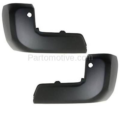 Aftermarket Replacement - BED-1160L & BED-1160R 2016-2019 Toyota Tacoma Pickup Truck (with Park Aid Sensor Hole) Rear Bumper Extension End Cap Black Plastic Set Pair Left & Right Side