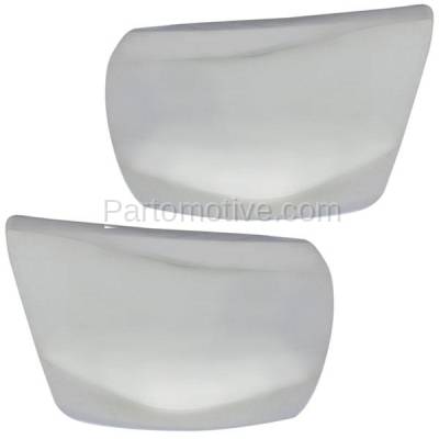 Aftermarket Replacement - BED-1039LC & BED-1039RC CAPA 2007-2013 Chevrolet Silverado 1500 Pickup Truck (Models without Fog Lamp) Front Bumper Extension End Cap Chrome Right & Left Side
