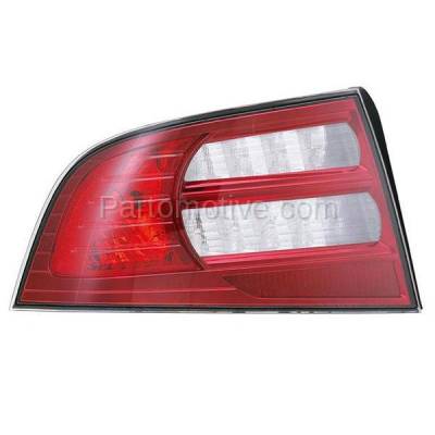Aftermarket Auto Parts - TLT-1353LC CAPA 2007-2008 Acura TL (6Cyl, 3.2L Engine) Rear Taillight Taillamp Assembly Red Clear Lens & Housing without Bulb Left Driver Side