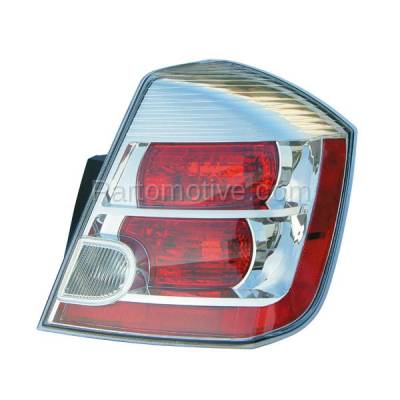 Aftermarket Replacement - TLT-1303R 2007-2009 Nissan Sentra (4Cyl, 2.0L Engine) Rear Taillight Taillamp Assembly Red Clear Lens & Housing with Bulb Right Passenger Side