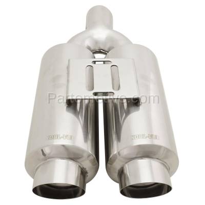 Aftermarket Replacement - KV-KV150108 High Performance Mufflers Dual 4.5" Round mufflers wit slanted tip