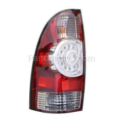 Aftermarket Auto Parts - TLT-1616LC CAPA 2009-2015 Toyota Tacoma Pickup Truck (2WD & 4WD) Rear LED Taillight Assembly Red Clear Lens & Housing with Bulb Left Driver Side