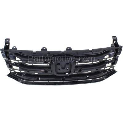 Aftermarket Replacement - GRL-1861C CAPA 2011-2013 Honda Odyssey (3.5 Liter V6 Engine) Front Center Face Bar Grille Assembly (without Moldings & Surround) Black Plastic