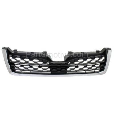 Aftermarket Replacement - GRL-2345 2014-2016 Subaru Forester (2.5 Liter H4 Engine) Front Radiator Grille Assembly Dark Gray Shell Insert with Chrome Molding Plastic