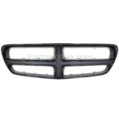 Aftermarket Replacement - GRL-1355 2011-2014 Dodge Charger (6Cyl 8Cyl, 3.6L 5.7L 6.4L Engine) Front Center Face Bar Grille Assembly Gloss Black Plastic