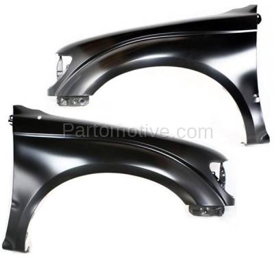 Aftermarket Replacement - FDR-1737LC & FDR-1737RC CAPA 2001-2004 Toyota Tacoma Pickup Truck (2WD or 4WD) Front Fender (For Models without Fender Flares) SET PAIR Left & Right Side