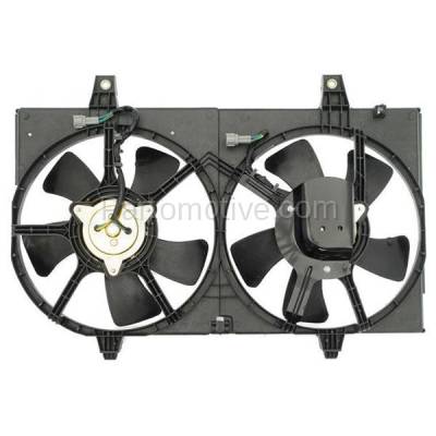 Aftermarket Replacement - FMA-1401 00-01 Maxima Dual Radiator A/C Condenser Cooling Fan Motor Assembly Blade Shroud