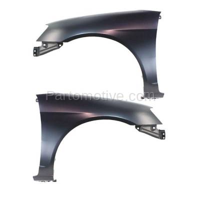 Aftermarket Replacement - FDR-1147LC & FDR-1147RC CAPA 2001-2003 Honda Civic (Coupe & Sedan) (1.3L & 1.7L) Front Fender Quarter Panel (without Molding Holes) Set Pair Left & Right Side