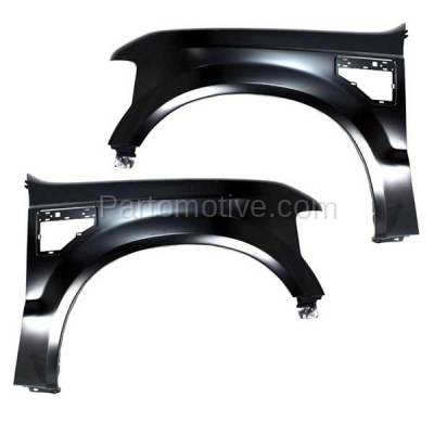 Aftermarket Replacement - FDR-1284LC & FDR-1284RC CAPA 2008-2010 Ford F250 & F350 Super Duty Pickup Truck (Standard, Extended, Crew Cab) Front Fender Quarter Panel SET PAIR Left & Right Side