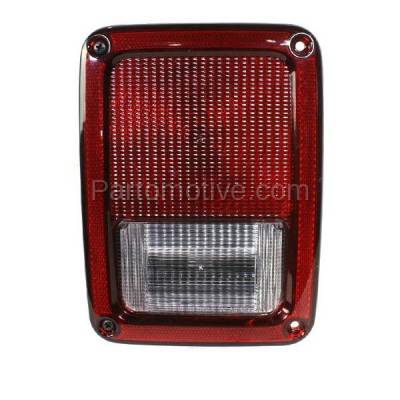 Aftermarket Auto Parts - TLT-1406LC CAPA 2007-2017 Jeep Wrangler & 2018 Wrangler JK (6Cyl, 3.6L 3.8L) Rear Taillight Assembly Red Clear Lens & Housing with Bulb Left Driver Side