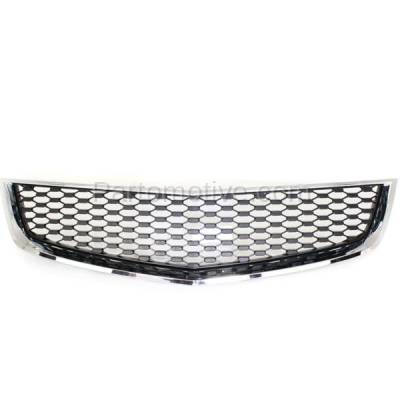 Aftermarket Replacement - GRL-1759 2010-2015 Chevrolet Equinox (4Cyl, 2.4L 3.0L 3.6L Engine) Front Lower Bumper Cover Grille Assembly Chrome Shell Black Insert Plastic
