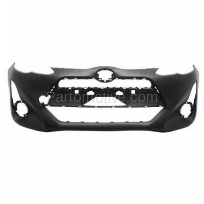 Aftermarket Replacement - BUC-4034F 2015-2016 Toyota Prius C Front Bumper Cover Assembly (with Fog Lamp Holes) (without Park Assist Sensor Holes) Primed Plastic