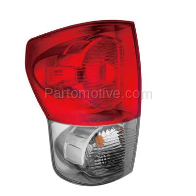 Aftermarket Auto Parts - TLT-1326LC CAPA 2007-2009 Toyota Tundra Truck (6Cyl 8Cyl, 4.0L 4.7L 5.7L) Rear Taillight Assembly Red Clear Lens & Housing with Bulb Left Driver Side
