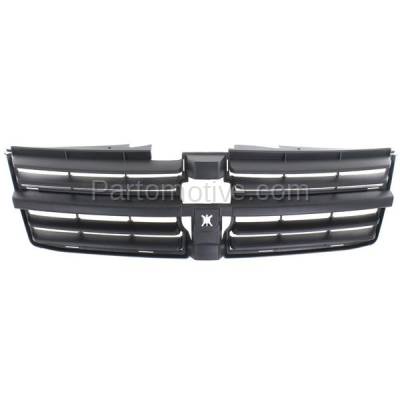 Aftermarket Replacement - GRL-1311C CAPA 2008-2010 Dodge Grand Caravan Front Center Face Bar Grille Assembly Textured Dark Gray Shell & Insert Plastic without Emblem