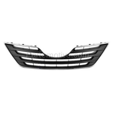 Aftermarket Replacement - GRL-2506 2007-2009 Toyota Camry XLE (Japan or USA Built Models) Front Center Face Bar Grille Assembly Chrome Shell with Black Insert Plastic